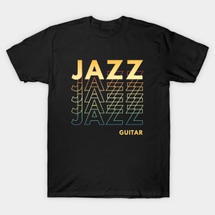 Jazz Guitar Repeated Text T-Shirt